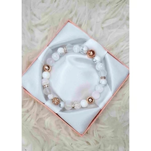 Kép 2/2 - Gyönyörű LUXURY "rosegold" ásványkarkötő