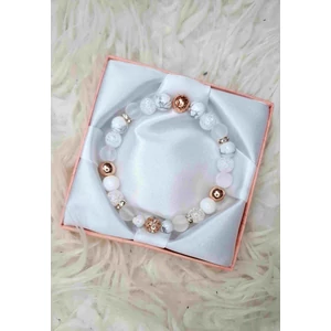 Kép 1/2 - Gyönyörű LUXURY "rosegold" ásványkarkötő