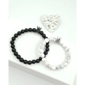 Kép 2/3 - Koronás  szerelmi karkötőpár "howlit"_1