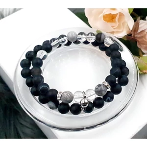 Kép 1/2 - Mágneses ásványos szerelmi karkötőpár 