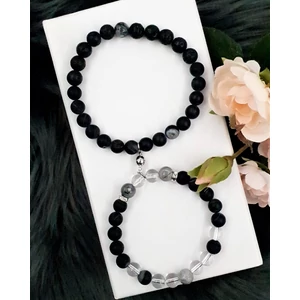 Kép 2/2 - Mágneses ásványos szerelmi karkötőpár