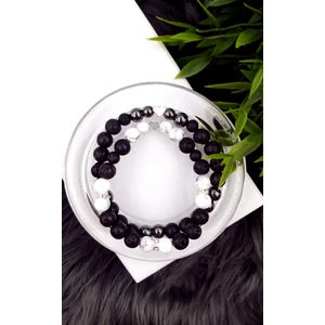 Kép 1/2 - Szívecske medálkás szerelmi ásványkarkötőpár