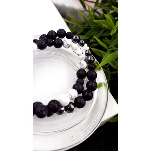 Kép 2/2 - Szívecske medálkás szerelmi ásványkarkötőpár