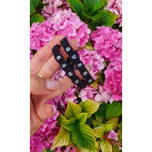 Kép 1/2 - Queen &amp; King szerelmi karkötőpár páros karkötő pároskarkötő közös ékszer 