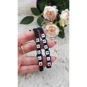 Kép 1/2 - Dupla soros fonott karkötő névvel