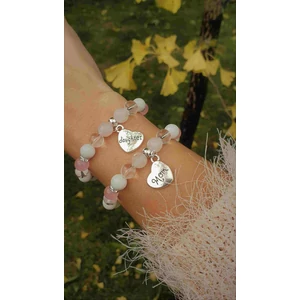 Kép 4/4 - Mom&amp;Daughter hegyikristály rózsakvarc karkötőpár