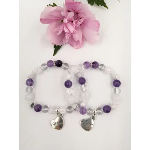 Kép 3/3 - Mom &amp; Daughter ametiszt hegyikristály karkötőpár_2