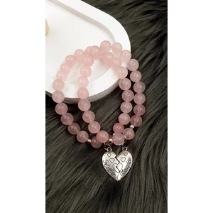 Kép 2/2 - Rózsakvarc Anya-Lánya karkötőpár_1