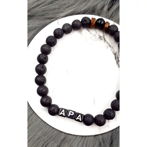 Kép 2/3 - "Apa" feliratos karkötő lávakő ásványból_1