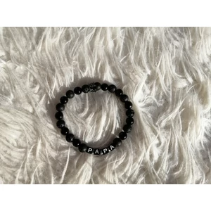 Kép 1/2 - "PAPA" feliratos korona medálos ásványkarkötő