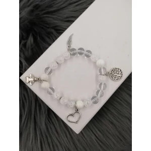 Kép 1/2 - Charm ásványkarkötő angyalka medállal