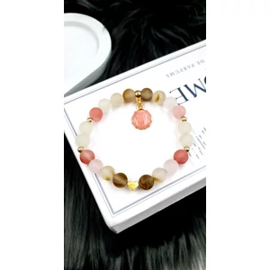 Kép 2/2 - Rózsaopál kagyló medálos ásványkarkötő_1