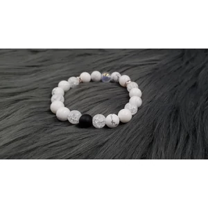 Kép 2/2 - Hegyikristály-Howlit ásványkarkötő_1