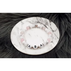 Kép 2/2 - Barátság karkötő három betűvel betűs karkötő ásvány ékszer összetartozás közös karkötő