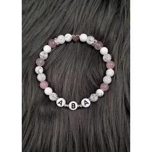 Kép 1/2 - Barátság karkötő három betűvel betűs karkötő ásvány ékszer összetartozás közös karkötő