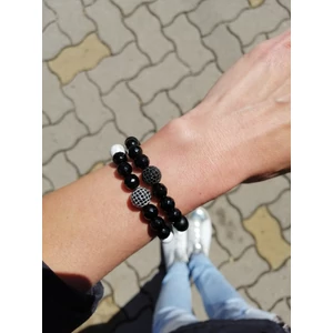 Kép 3/3 - LUXURY zsinóros ásványkarkötő "BLACK"_2