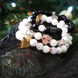 Kép 1/4 - Leopárdfej "Rosegold" LUXURY ásványkarkötő