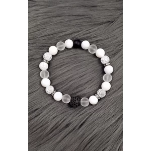 Kép 2/4 - Álomszép cirkon gömb LUXURY ásványkarkötő - hegyikristály_1