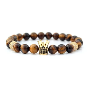 Kép 1/2 - Gyönyörű LUXURY ásványkarkötő "tigrisszem"