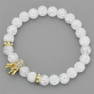 Kép 2/2 - Hegyikristály LUXURY ásványkarkötő arany koronával_1