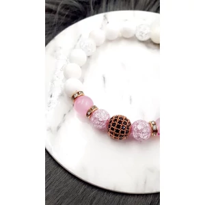 Kép 3/3 - Álomszép cirkon gömb LUXURY ásványkarkötő "rosegold"_2