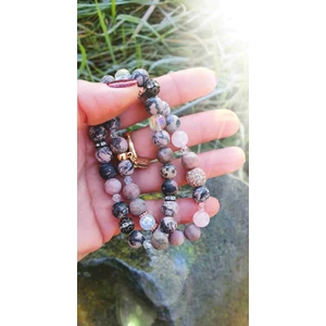 Kép 3/3 - Álomszép cirkon  LUXURY ásványkarkötő "leopárd jáspis"