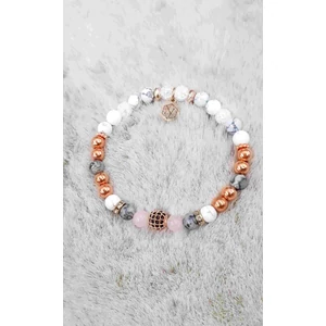 Kép 2/3 - Álomszép cirkon  LUXURY ásványkarkötő "zebrajáspis"