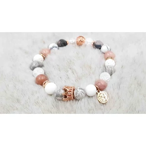 Kép 2/3 - Yvonne Design LUXURY korona medálos rosegold karkötő