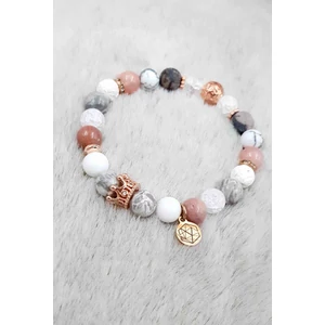 Kép 1/3 - Yvonne Design LUXURY korona medálos rosegold karkötő