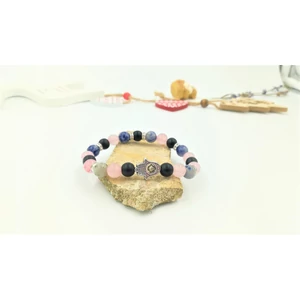 Kép 2/2 - Hamzsakéz ásványkarkötő a nyugalom ásványaival_1