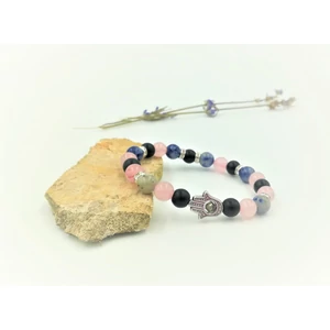 Kép 1/2 - Hamzsakéz ásványkarkötő a nyugalom ásványaival