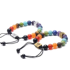 Kép 3/3 - Jógás karkötő 7 csakra stílusban "ezüst"_2