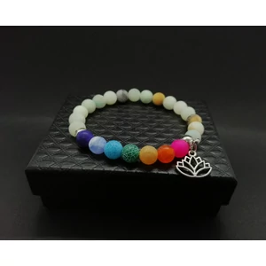 Kép 1/2 - Lótusz medálos amazonit 7 csakra karkötő