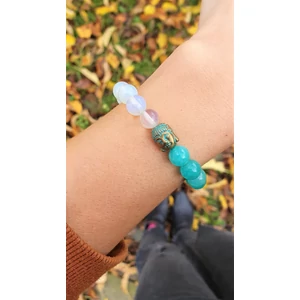 Kép 2/2 - Buddha fejes ásványkarkötő holdkővel