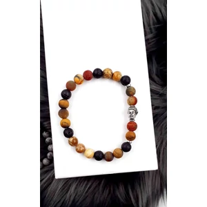 Kép 1/3 - Buddha fejes ásványkarkötő picasso jáspis ásványból