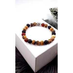 Kép 2/3 - Buddha fejes ásványkarkötő picasso jáspis ásványból