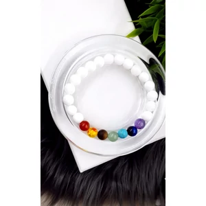 Kép 1/2 - Tejkvarc 7 csakra karkötő 