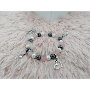 Kép 2/2 - Angyalkás charm ásványkarkötő 