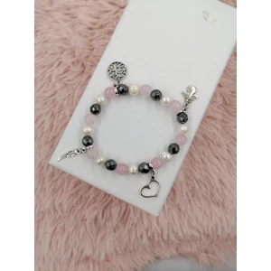 Kép 1/2 - Angyalkás charm ásványkarkötő 