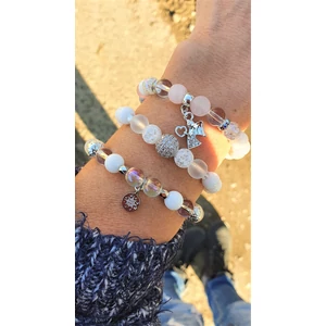 Kép 4/5 - Ezüst szín hópehely kristálykarkötő (prémium)