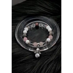 Kép 2/2 - Angyal kristálykarkötő howlit-rózsakvarc