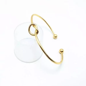 Kép 4/4 - Divatos drót karkötő csomóval "arany"_3