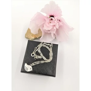 Kép 1/2 - Ezüstözött nyaklánc madárka medállal