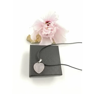 Kép 1/2 - Szívecske rózsakvarc ásvány nyaklánc