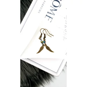 Kép 1/3 - Angyalszárny "bronz" gyöngyös fülbevaló 