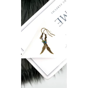 Kép 3/3 - Angyalszárny "bronz" gyöngyös fülbevaló _2