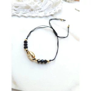 Kép 2/2 - Aranyszín kagylós zsinór karkötő/bokalánc