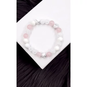 Kép 1/2 - Kristály karkötő "rózsakvarc-hegyikristály"