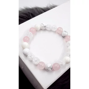 Kép 2/2 - Kristály karkötő "rózsakvarc-hegyikristály"_1