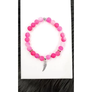 Kép 2/4 - Angyalszárny pink achát ásványkarkötő_1